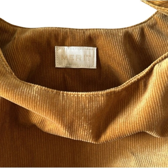 Merit Beauty Signature Cosmetic Makeup Bag Corduroy Tie Top Pouch Minimalist - Picture 8 of 13